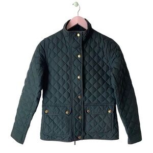 J.Crew Quilted Jacket Women’s XL | Green Lightweight Snap Front Coat